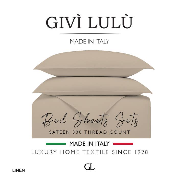 Solid 300 Thread Count - linen - Duvet Cover Set per la vendita all'ingrosso da parte di Givì Lulù by Vittorio Ursini & Son