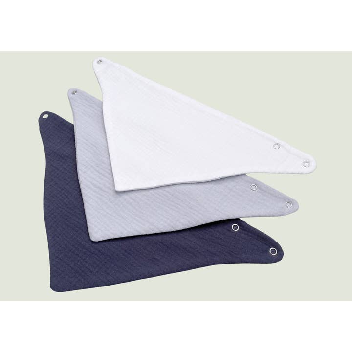 Natural Cuddles – wholesale Bandanahaklapp – Vattentäta bandana haklappar - set om 3 - grå