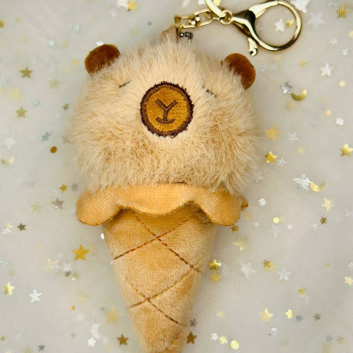CapyFun - Wholesale Keychain - Women's - Capybara Ice Cream Plush Keychain Summer Cute Kawaii Gift