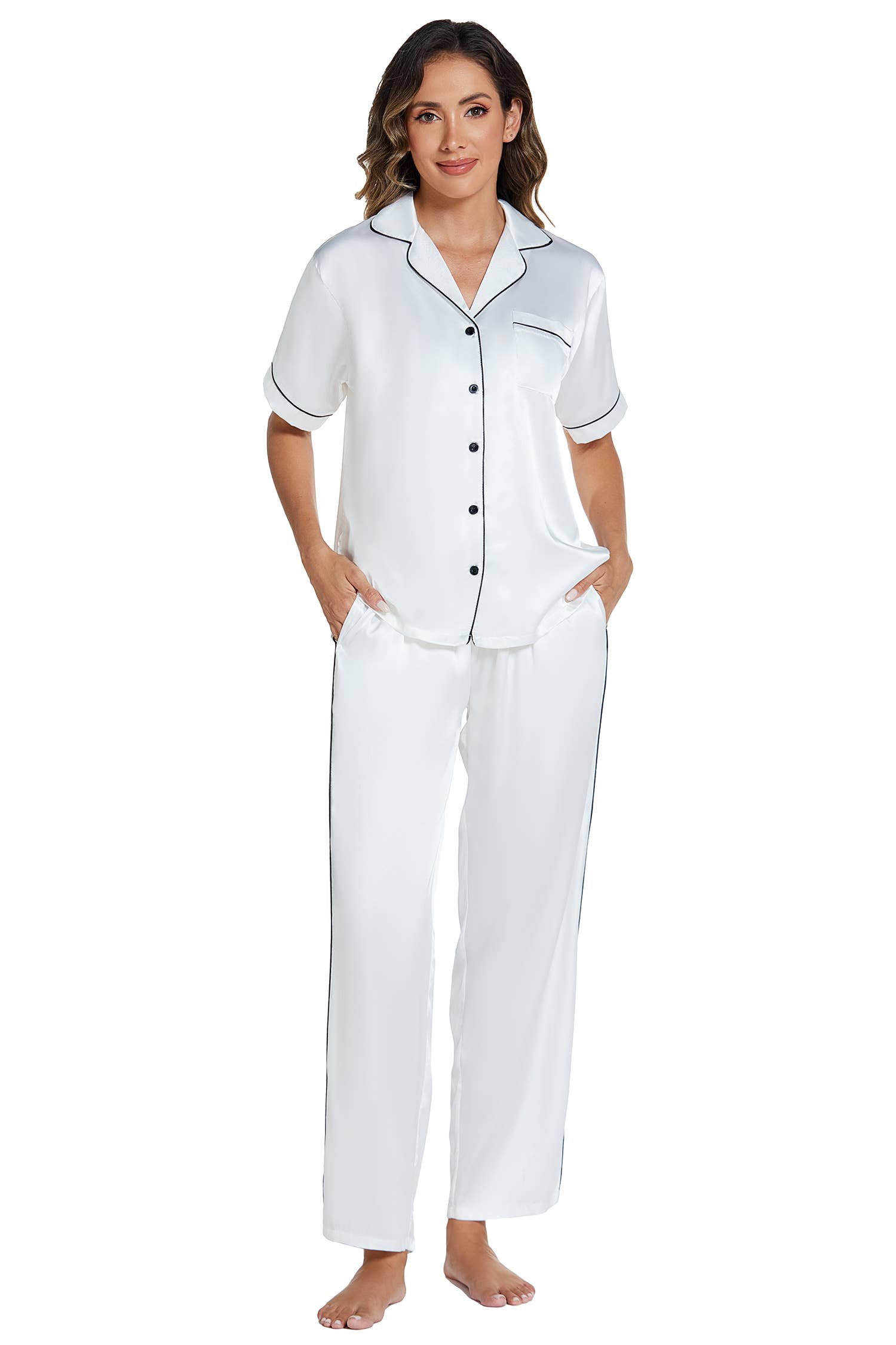 GEXWORLDWIDE - Wholesale Sleepwear Set - Women's - Silk Pajamas for Women Satin Pajama Set9