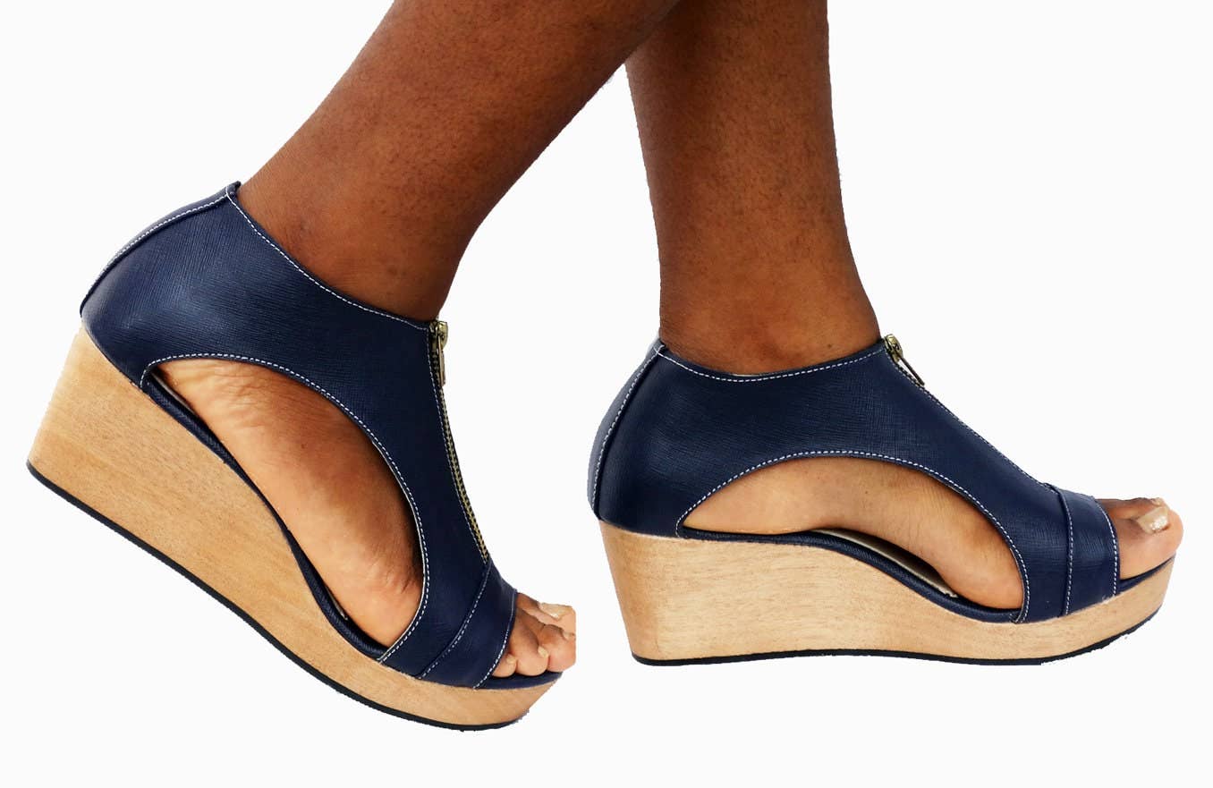 OMES - Vendita all'ingrosso Zeppa - Donna - Chan: Scarpe con Zeppa in Legno con Cerniera1