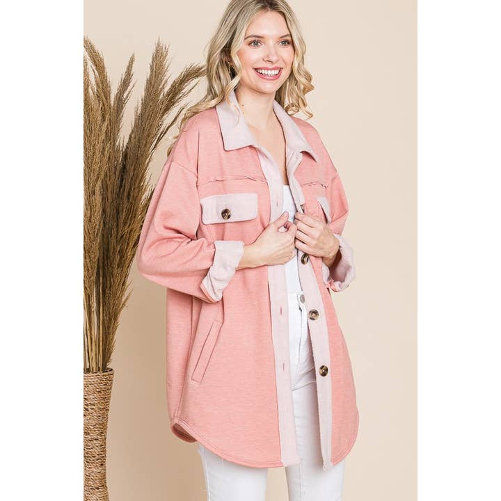 Veste à poche à rabat à contraste uni pour la vente par Reborn J