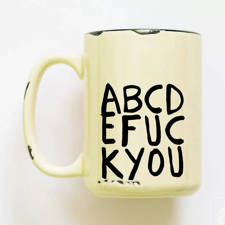 abcdefuckyou | ceramic mug for wholesale by Prairie Chick Prints