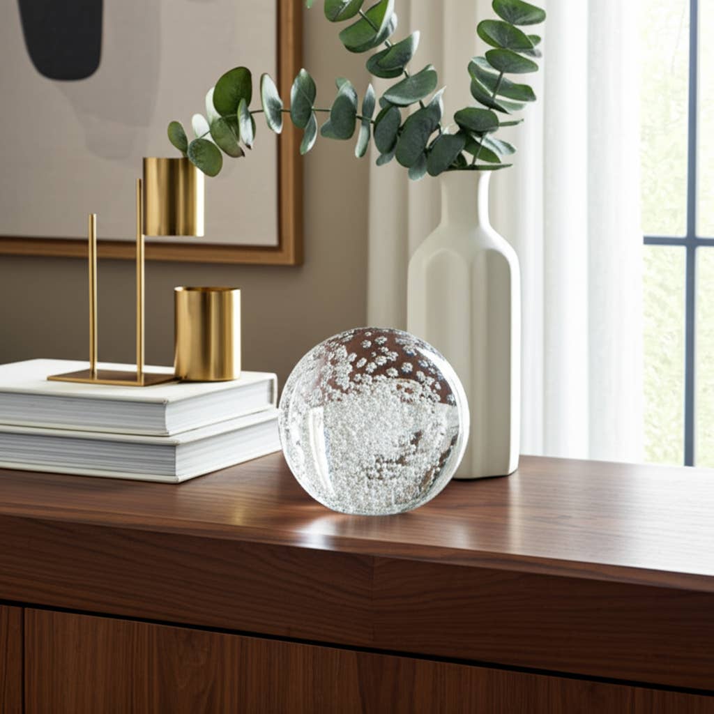 Sagebrook Home - Wholesale Decorative Tabletop Object - Clear 4 in. Glass Crystal Ball Decorative Orb