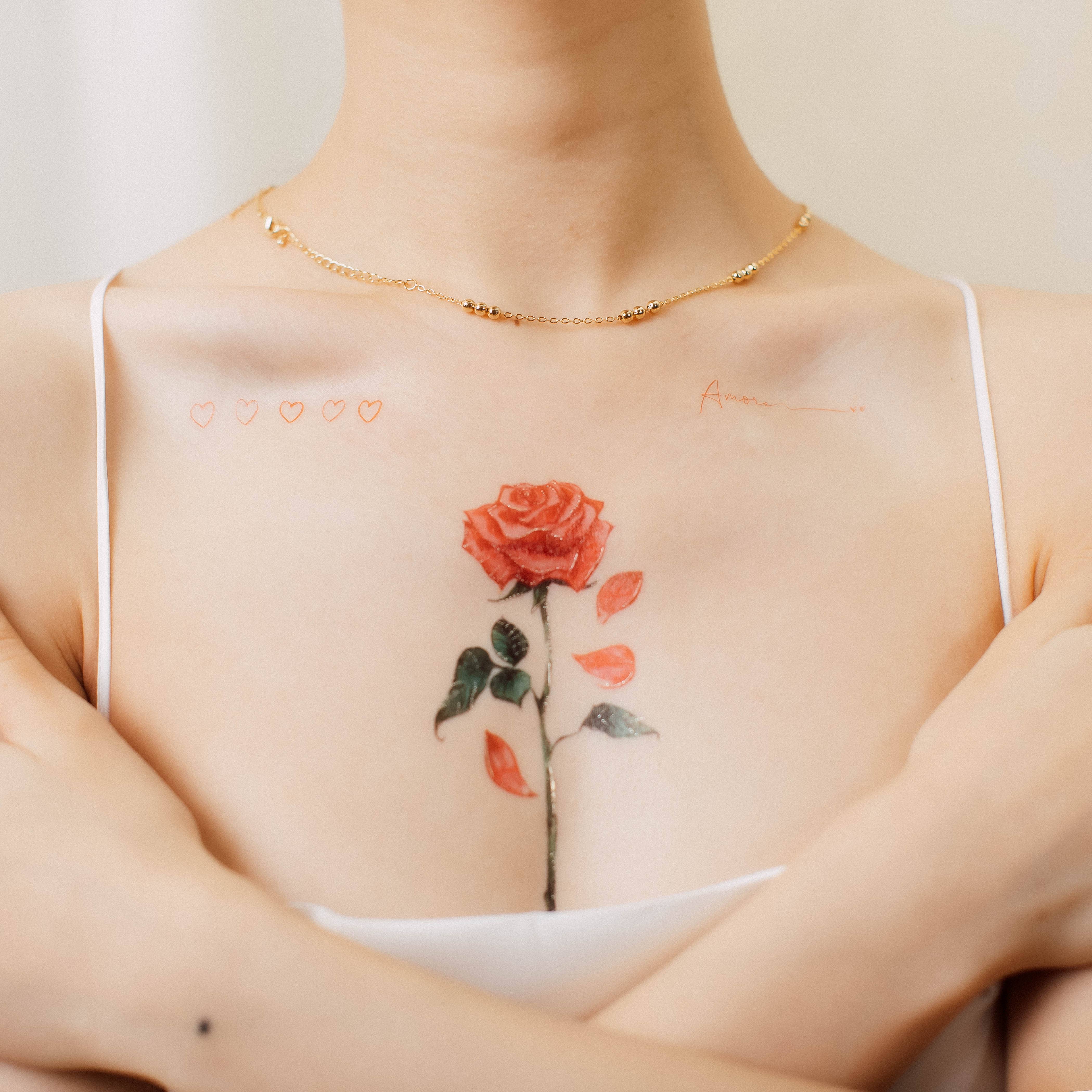 PAPERSELF - Vendita all'ingrosso Tatuaggi temporanei - Adesivi temporanei tatuaggio rosa inglese