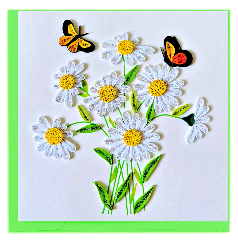 Wonder Paper Art – wholesale Birthday card – Quilling White Daisy for All Occasions3