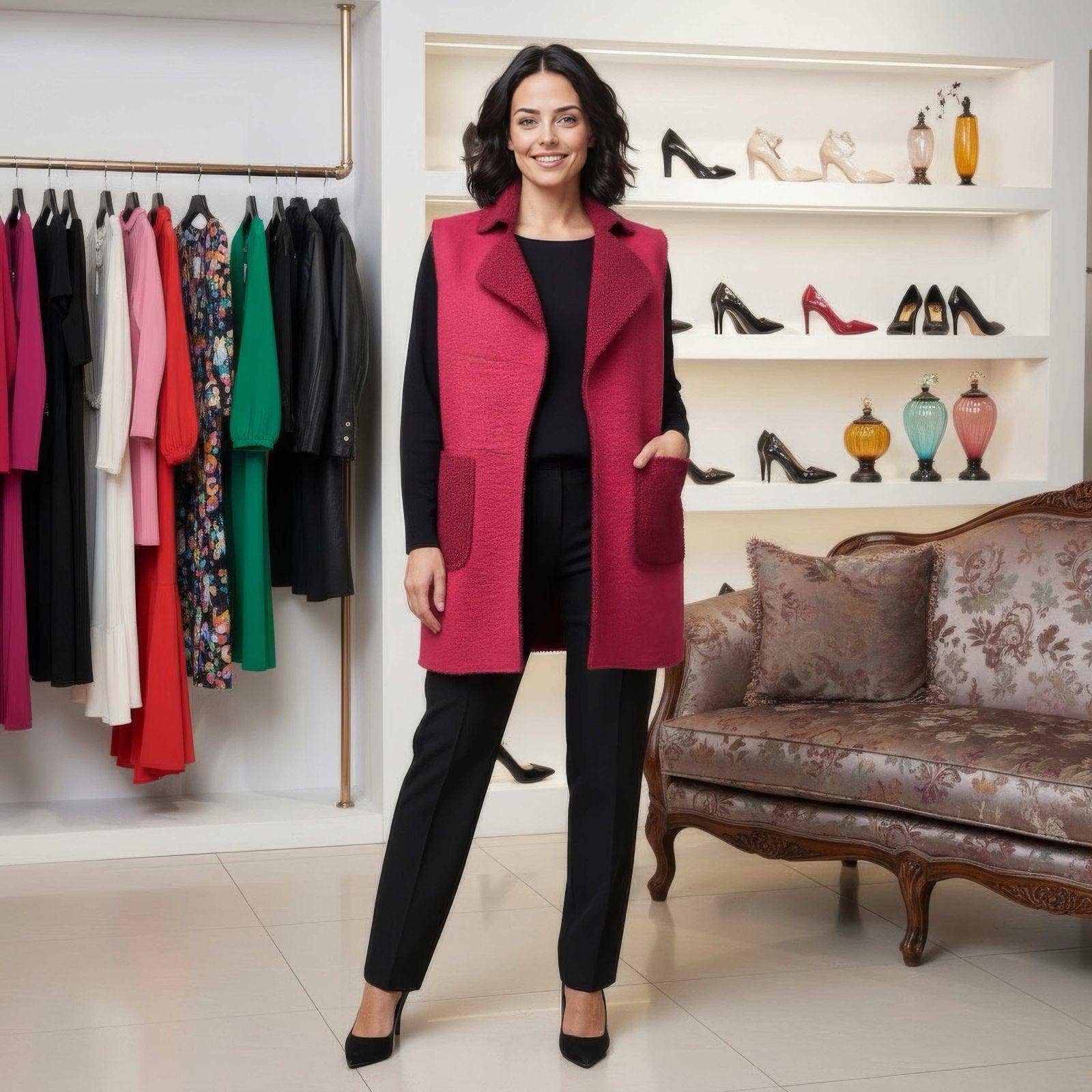 Kurt Muller – wholesale Rock - Dam – Boucle 2-fickors väst3