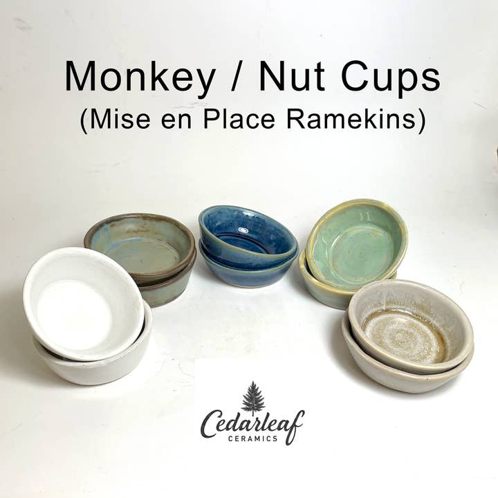 Molheiras também conhecidas como Copos de Macaco / Noz Mise en Place Ramequins por atacado de Cedarleaf Ceramics