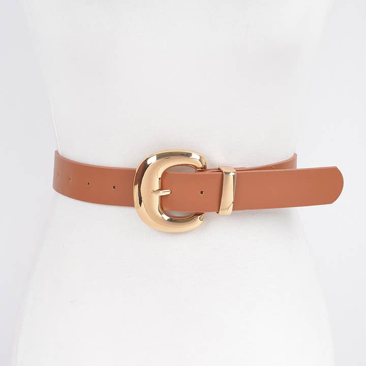 Faux Leather Metal Buckle Belt for wholesale by 3AM BY H&D ACCESSORIES