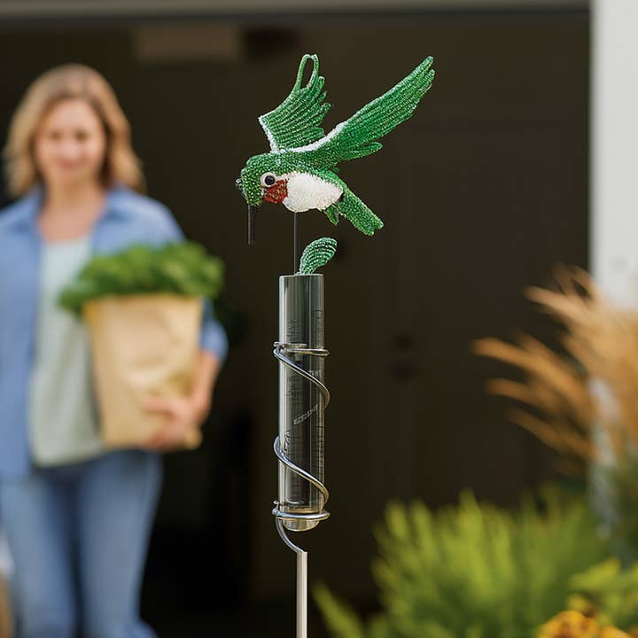 Beadworx By Extol Accessories Ltd. - Wholesale Outdoor Ornament/Decor - Rain Gauge Hummingbird Set of 24