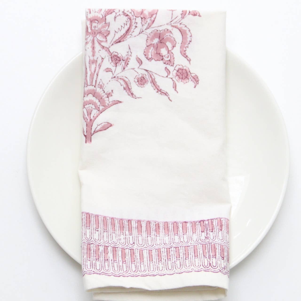 Rozablue – wholesale Tablecloth – Handblockprinted Varmala roza Tablecloth 160 x 3404