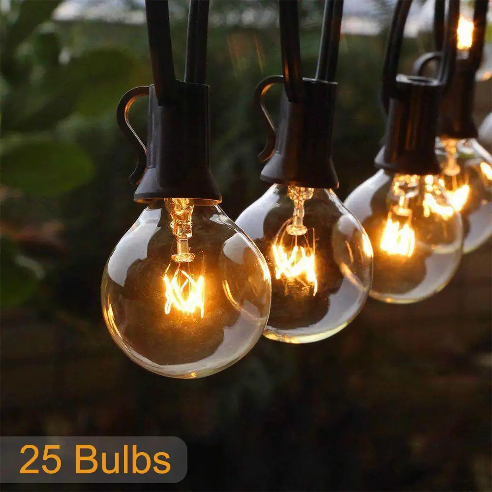 YI LIGHTING LLC - Wholesale String Lights - 25FT 25-Bulb Outdoor String Lights with 5W G40 Globe Bulbs1