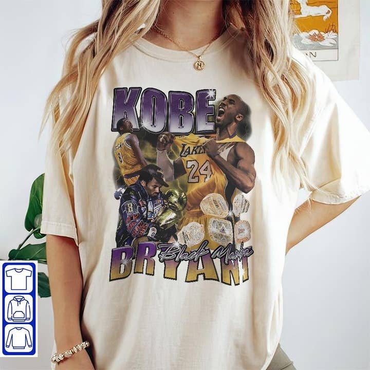 SONDO DESIGN LTD - Wholesale T-Shirt (Graphic) - Women's - Vintage 90s Kobe Bryant Bootleg Shirt, Basketball Lover Tee