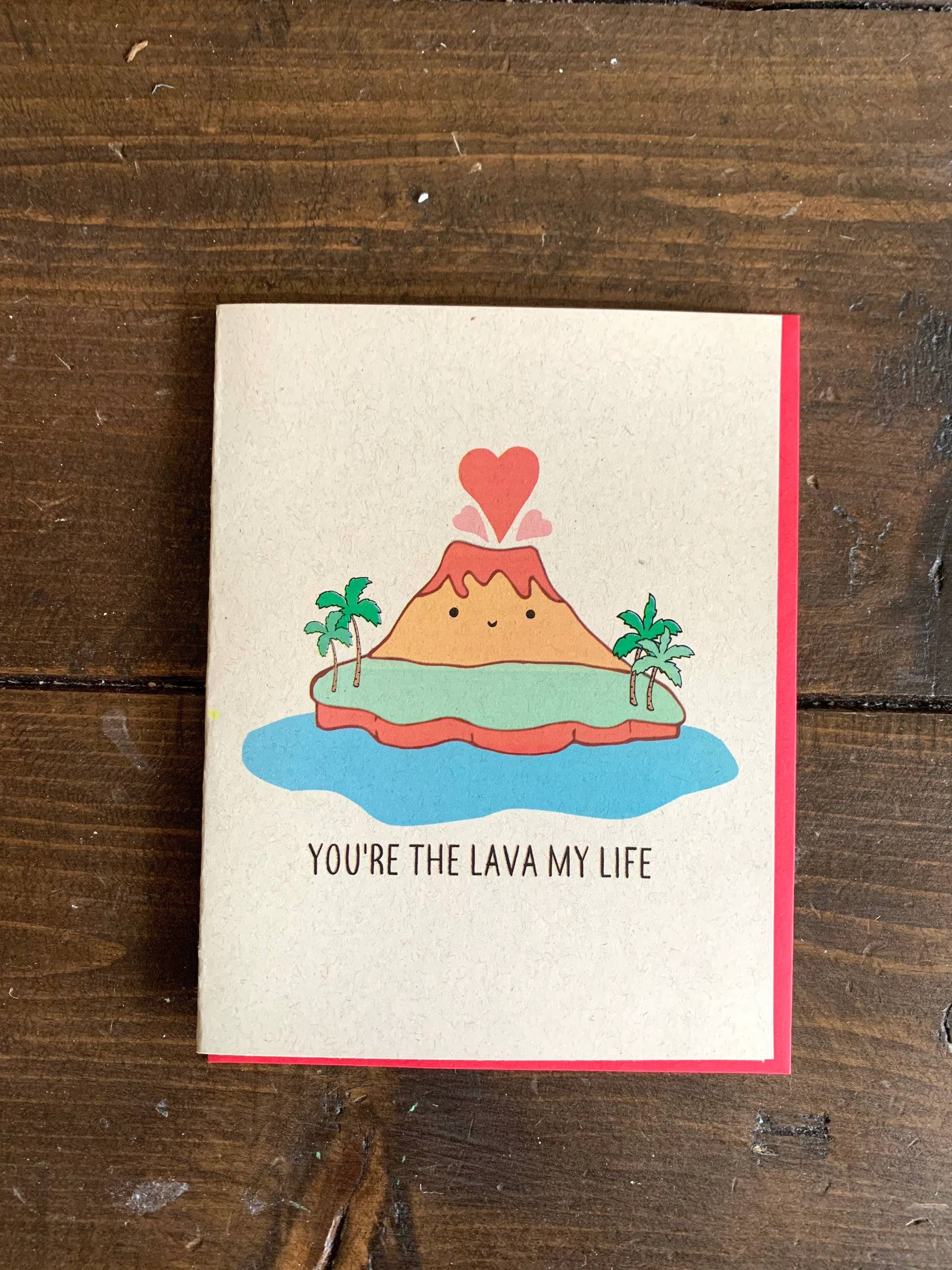Papermain - Wholesale Valentine's Day Card - Lava My Life Volcano Card - Hawaiian Valentines, Hawaii Love Card0