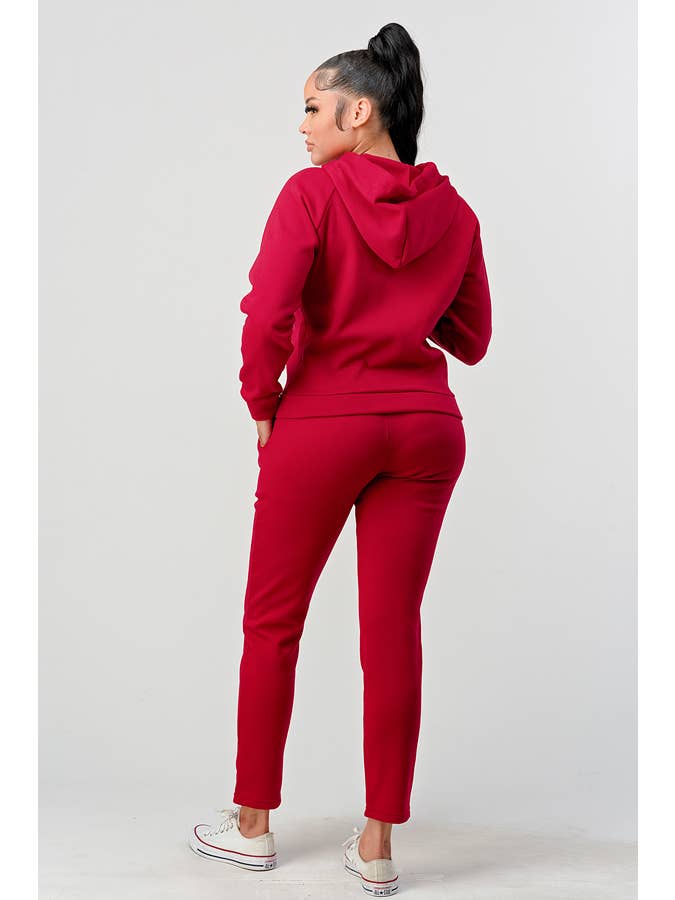 Lime All the Time - Wholesale Lounge set – Women's - 2 Pcs Zipper Hoodie and Jogger Pants Set3