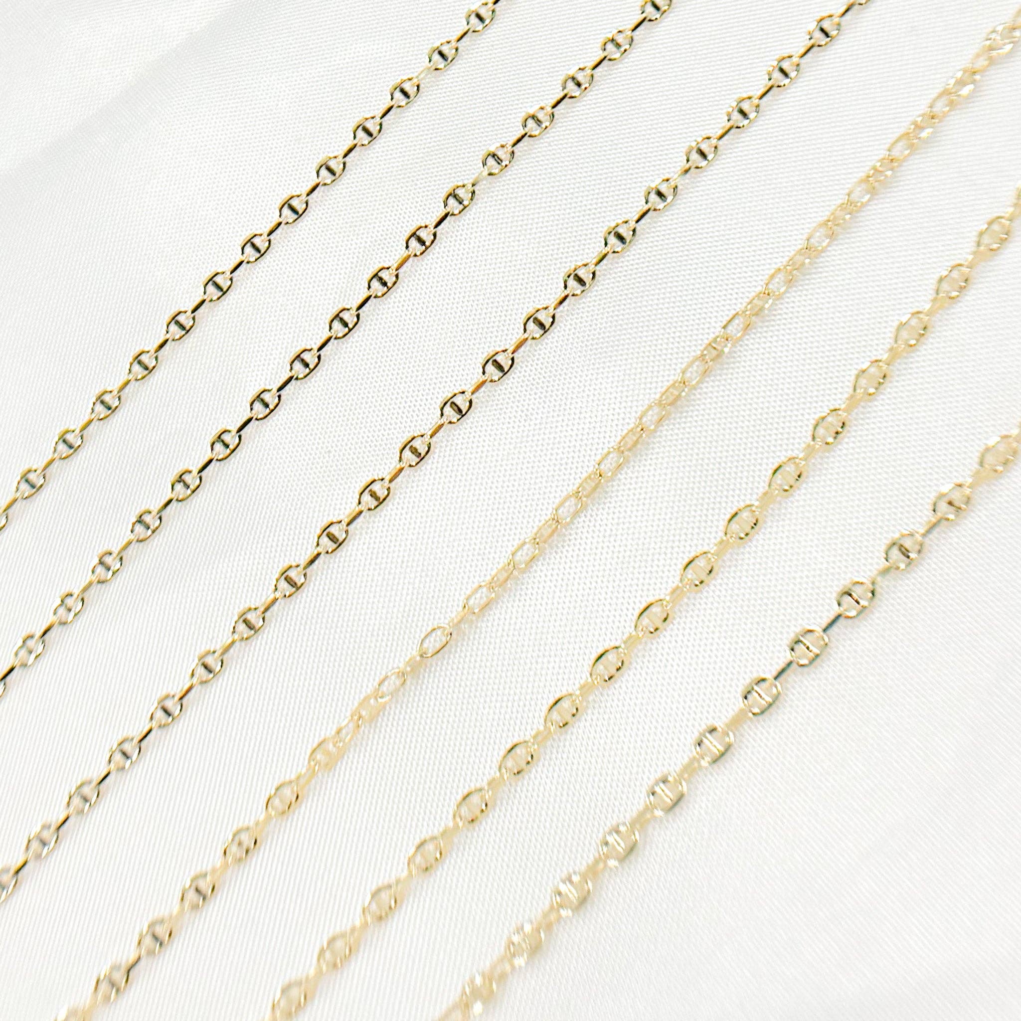 Tresor Jewelry Inc. - Wholesale Link & Chain Necklace - 040MM0P211H0byFt. 14K Solid Gold Smooth Marina and Cable Links Chain by Foot2