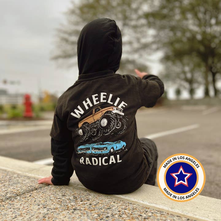 Little Rad Things - Wholesale Screen Printed T-Shirt - Kids - WHEELIE RADICAL TEE