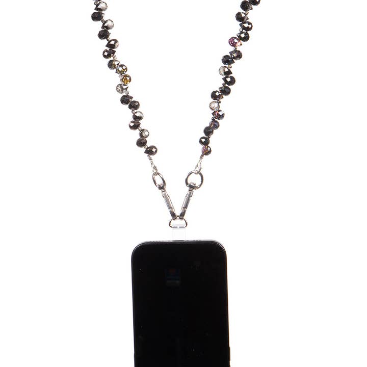 Noir Lanière bandoulière en perles de cristal PC5616 - Noir en vente sur Faire1