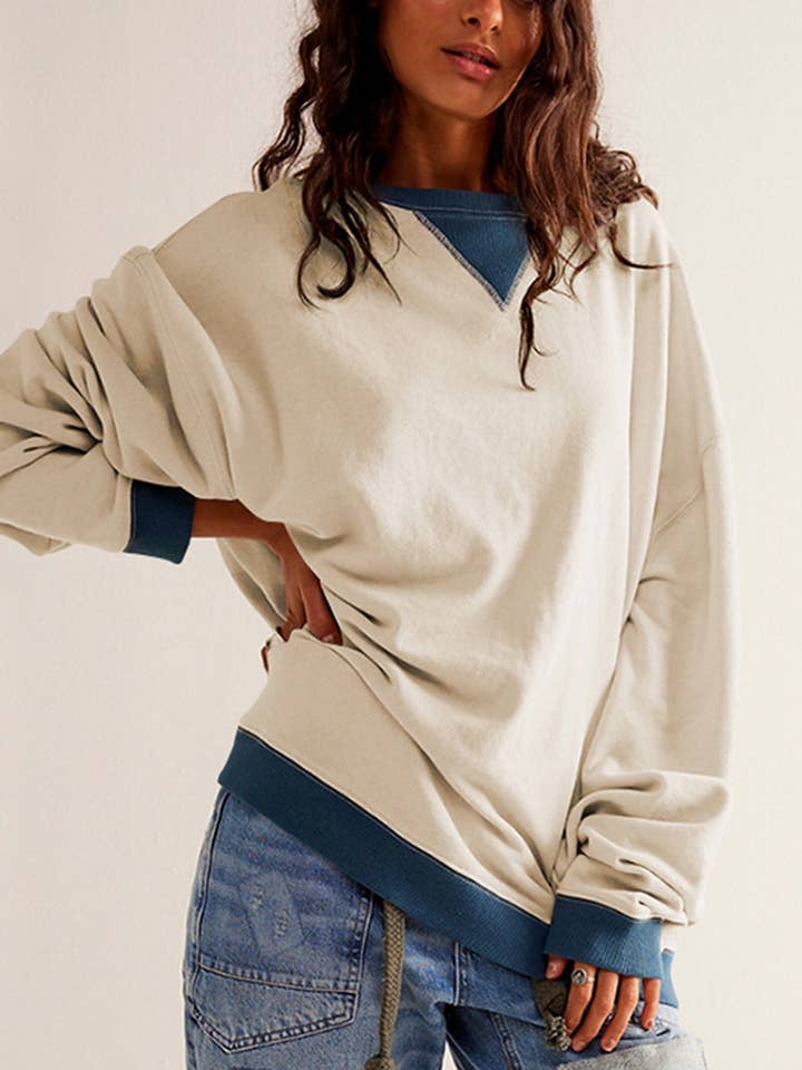 Lily Clothing - Wholesale Hoodie - Women's - STREET STYLE COLOR COUNTER LONG SLEEVE HOODIE16