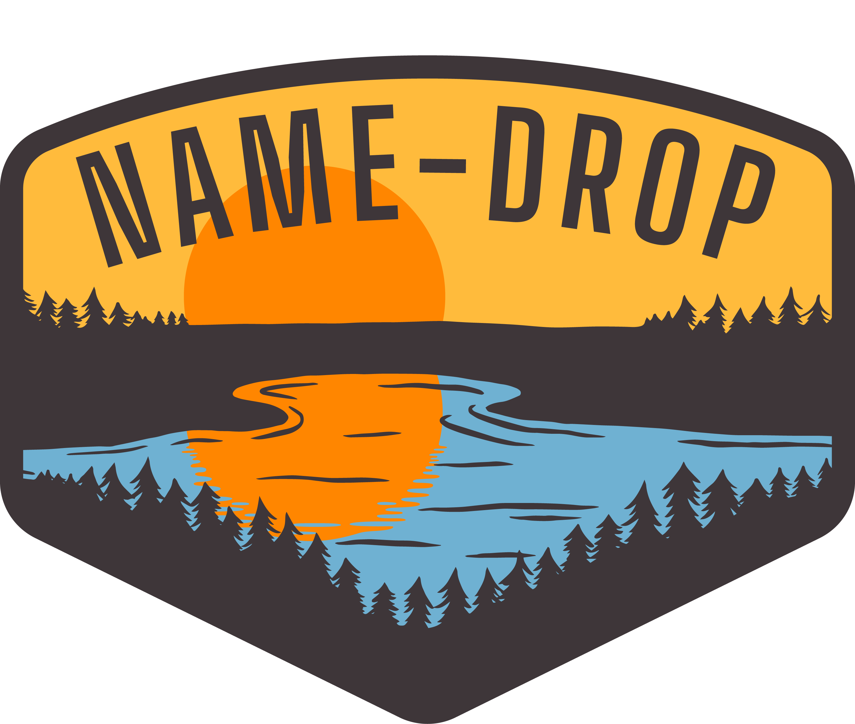 Direction Apparel - Wholesale Screen Printed T-Shirt - Men's - Sunset Lake & Trees Men's Tee Shirt1