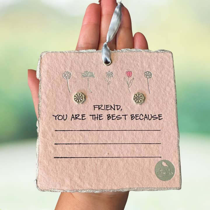 Sterling silver flower stud earrings for wholesale by Silver Sparrow Jewelry