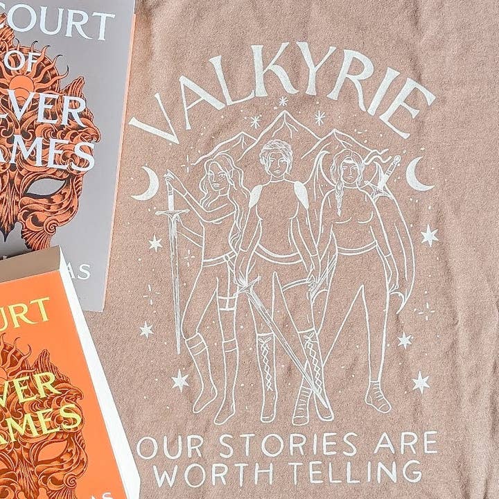 CrescentCatCo - Wholesale Screen Printed T-Shirt - Women's - Officially Licensed Valkyrie ACOTAR Tshirt | Our Stories are Worth telling | SJM Bookish Merch | Fantasy Reader Gift | Nesta Shirt ACOSF9