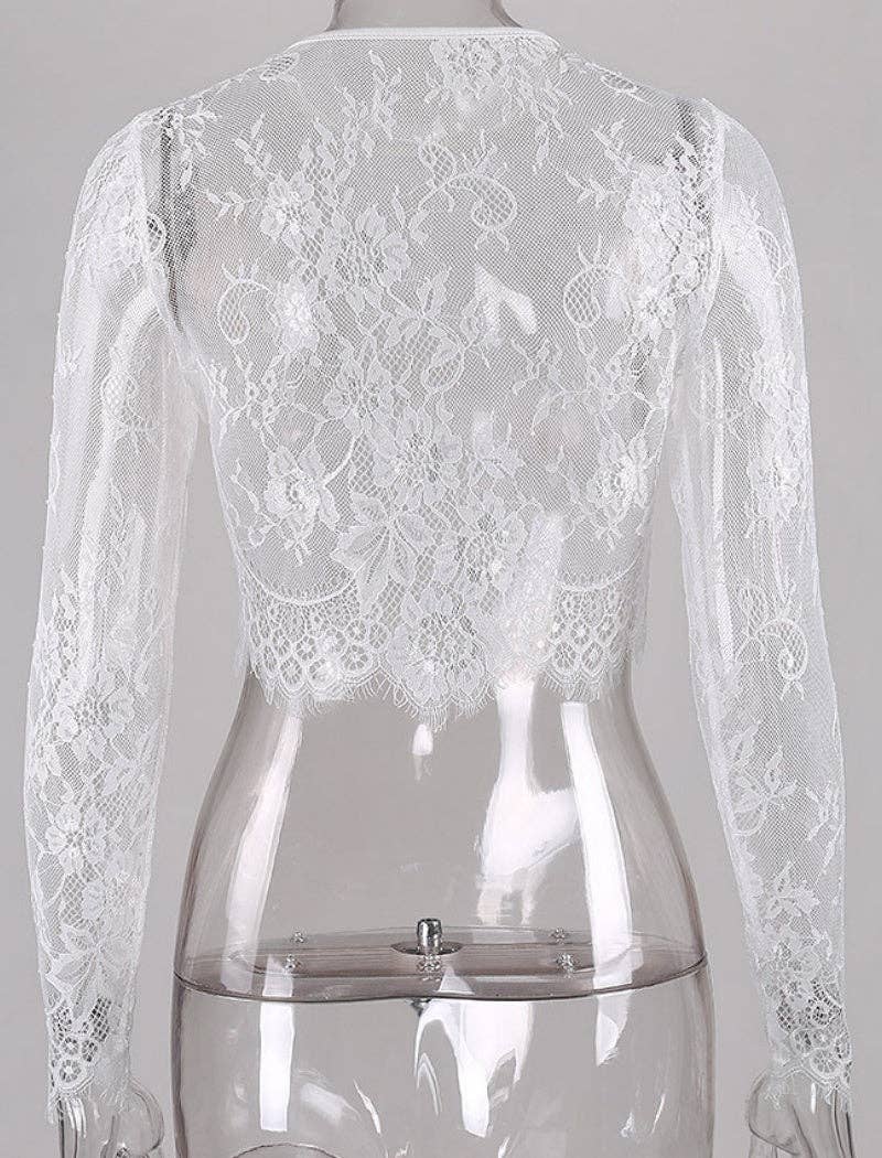 safistyle – wholesale Blouse – Women’s – Lace Long Sleeve Crop Top1