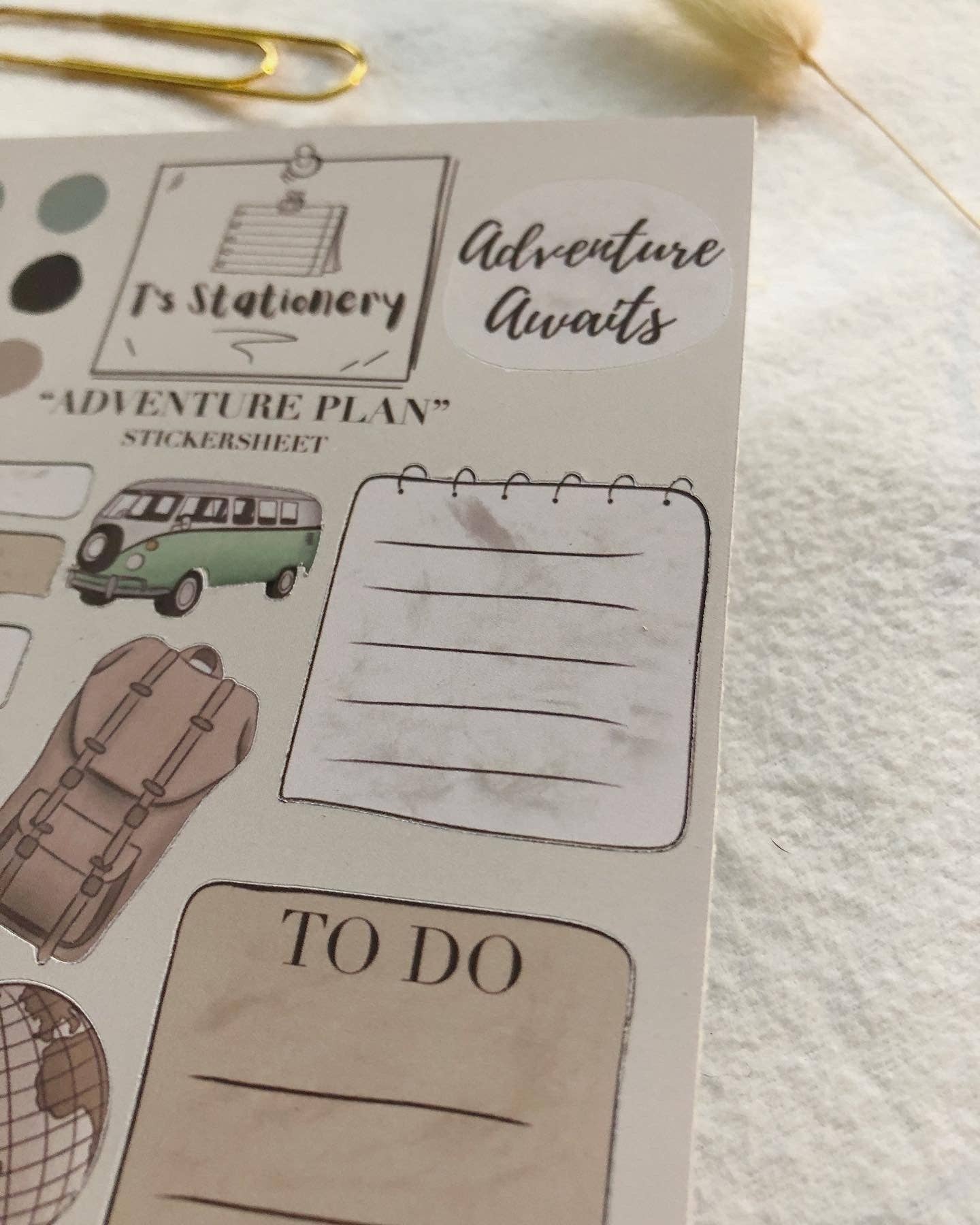 T's Stationery - Wholesale Sticker - "Adventure Plan" Sticker Sheet1