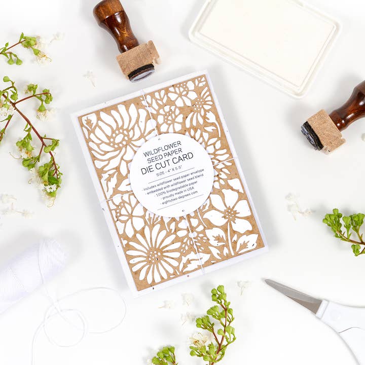 Udstanset vildblomstfrøkort - Kraft for engroshandel hos Studio 82°