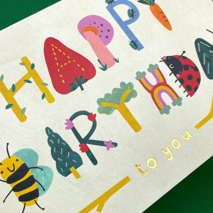 Raspberry Blossom – wholesale Birthday card – Happy Birthday to you' Alphabet (GRT02)1