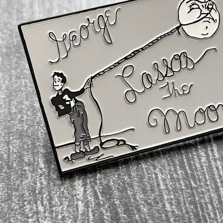 The Silver Spider - Wholesale Lapel Pin/Button - George Lassos the Moon Pin It’s a Wonderful Life Christmas