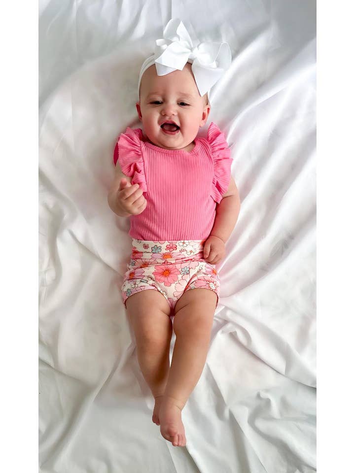 Jazy and Eve – wholesale Trousers – Baby – Baby groovy bell bottoms, floral girl flares, retro leggings