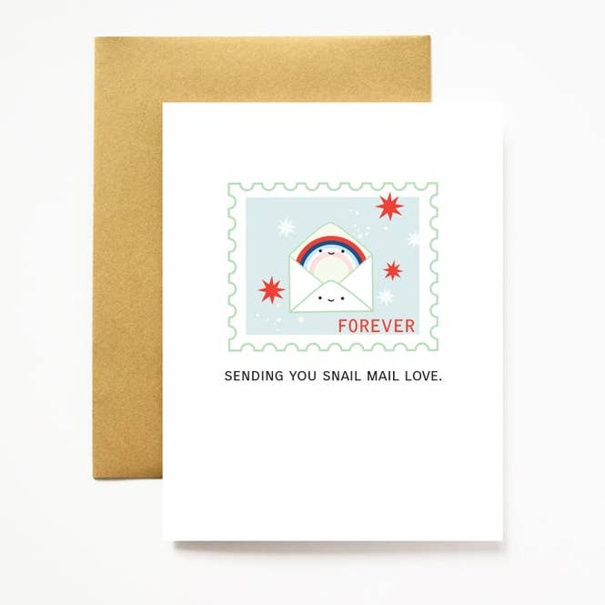 ILOOTPAPERIE – wholesale Love card – Forever Sending Snail Mail Love A2 Greeting Card0