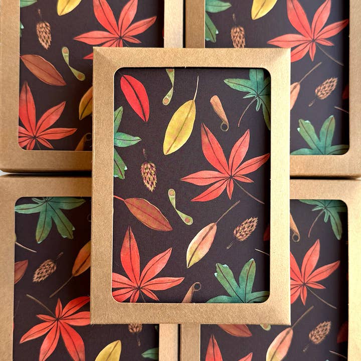 New! Autumn Leaves / Boxed Blank Note Cards for wholesale by Misha Zadeh
