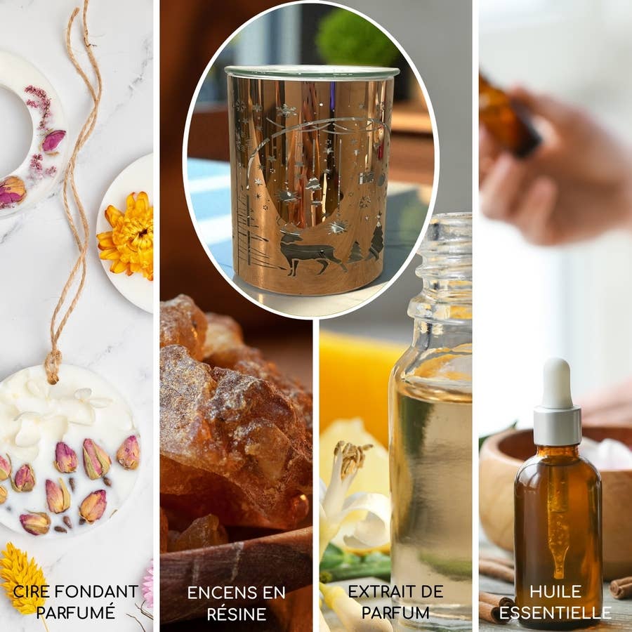 Zen'Arôme - Vendita all'ingrosso Scaldaolio - Brucia-profumo in metallo ramato – Arco di Natale laser11