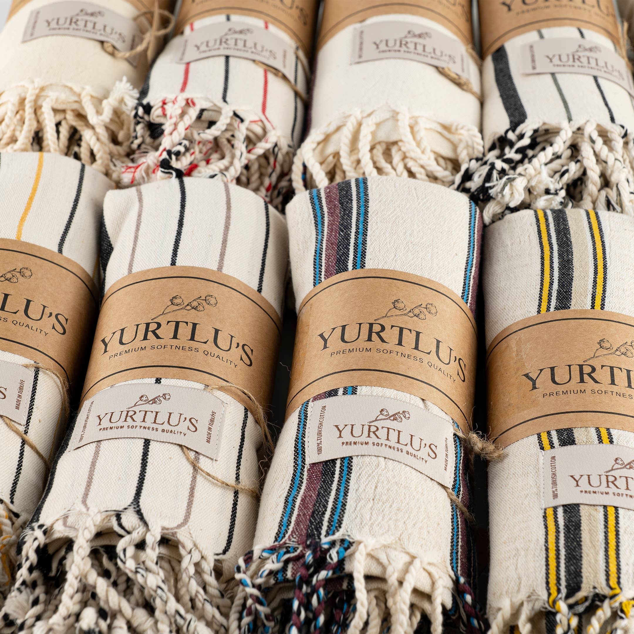 YURTLUS - Wholesale Strandlaken - Voorgewassen Turkse handdoek van 38 „x 72", sterk absorberende YURTLU'S Serenity-serie - Model 99