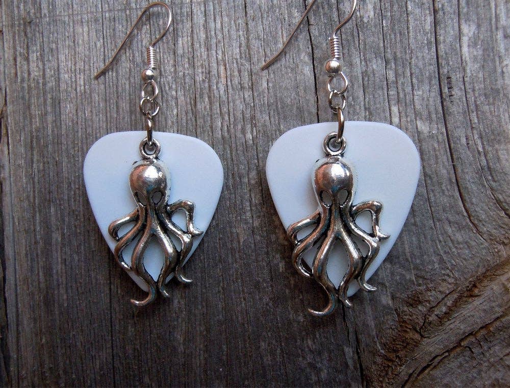 Simply Raevyn - Wholesale Dangle Earrings - Octopus Charm Guitar Pick Earrings13