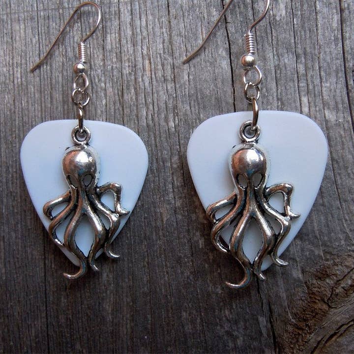 Simply Raevyn - Wholesale Dangle Earrings - Octopus Charm Guitar Pick Earrings13