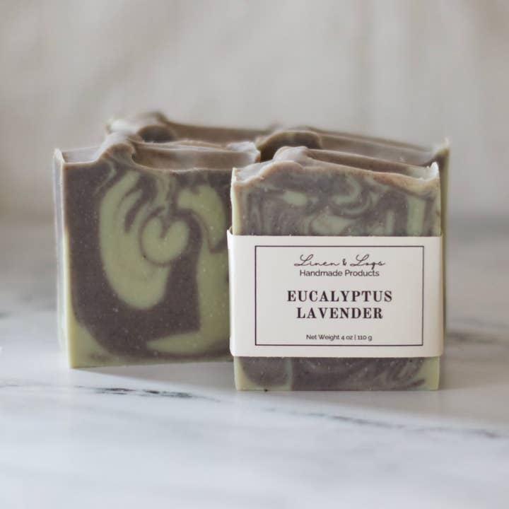 Eucalyptus Lavender Tallow Soap | Spring Soap for wholesale by Linen and Logs LLC