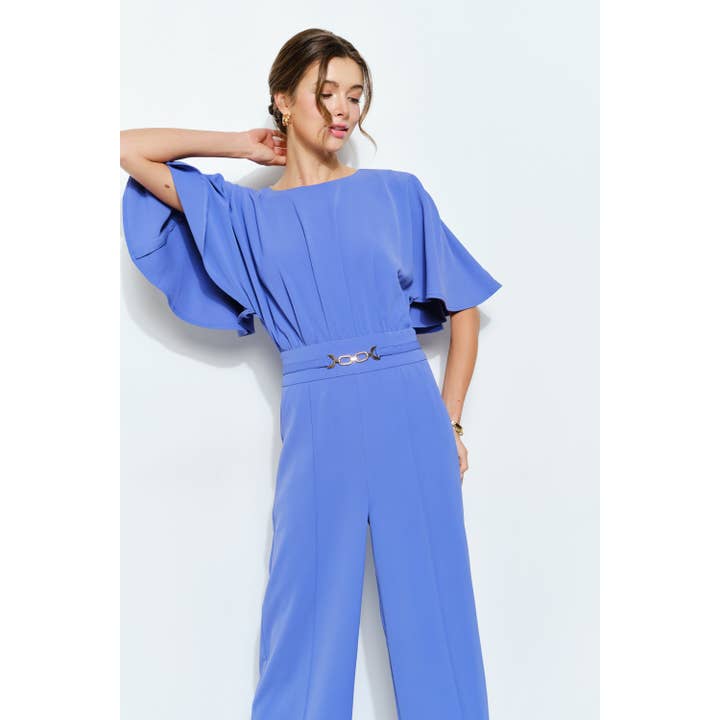 INA - Wholesale Romper - Women's - Flutter Kimino Sleeve Buckle Detail Wide Jumpsuit18