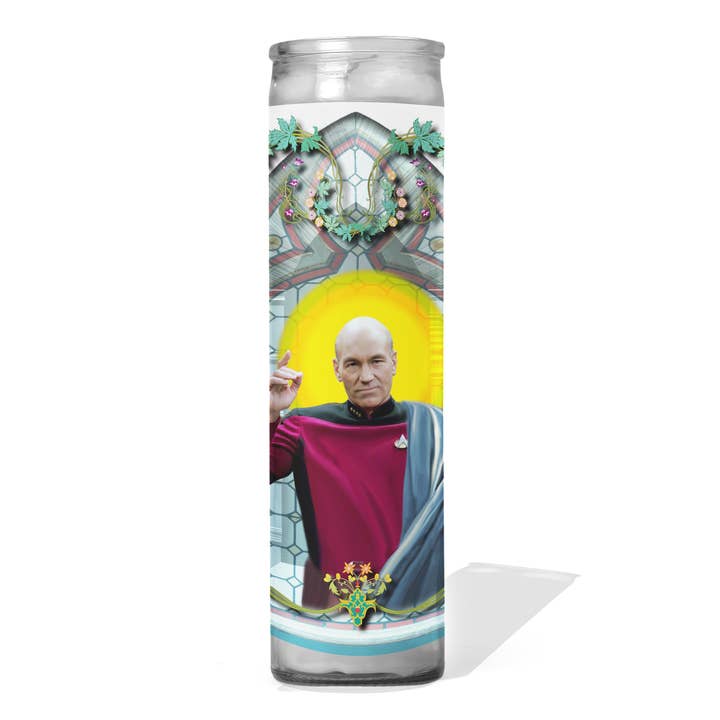 Calm Down Caren - Wholesale Votive Candle - Captain Jean-Luc Picard Star Trek Celebrity Prayer Candle