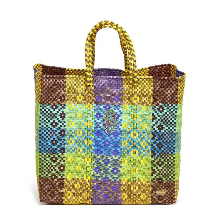 MEDIUM YELLOW PATTERNED TOTE BAG for wholesale by Lola's Bag by Georgina Herrera