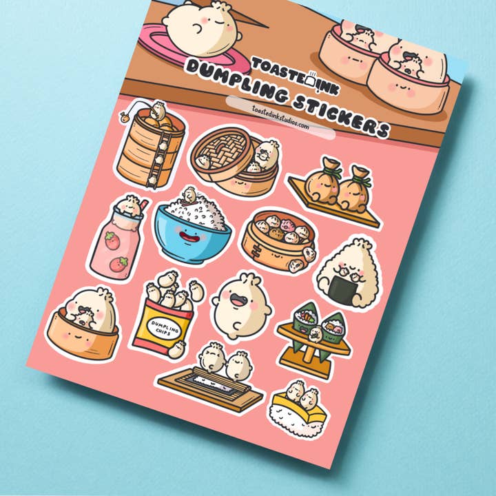 Toastedink - Wholesale Sticker - Dumpling Sticker Sheet | Cute Stickers