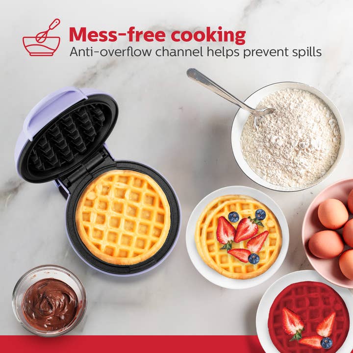 Holstein Housewares - Wholesale Kitchen Appliance - Personal Waffle Maker - 4 inch Mini - Assorted Colors 20