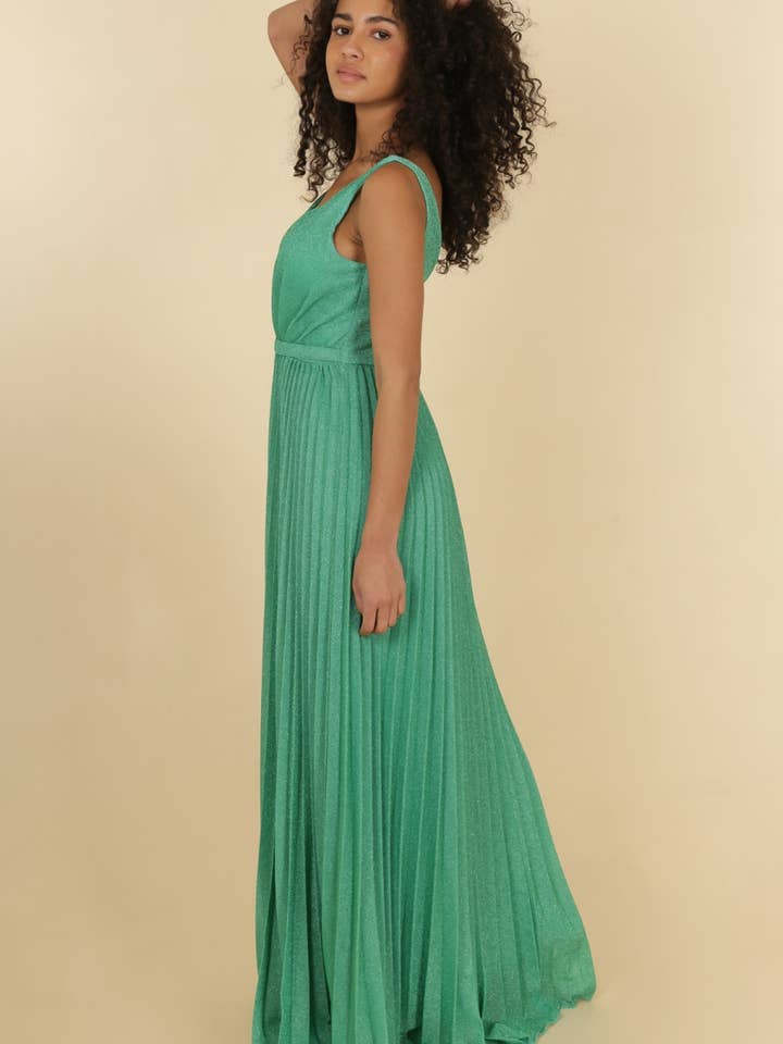 Lautinel - Wholesale Gown - Women's - V-neck pleated evening dress R18326