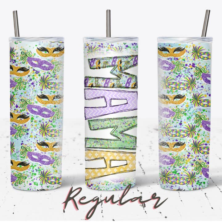 Mardi Gras Mama Double Walled Tumbler for wholesale by Twisted Tumbler, LLC