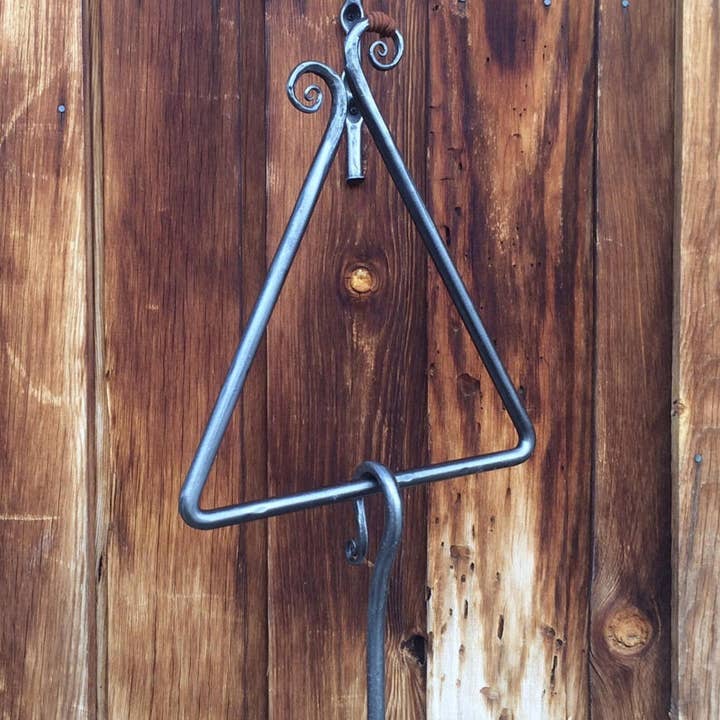 Scrolled Dinner Bell Triangle for wholesale by Backcountry Blacksmith Inc.