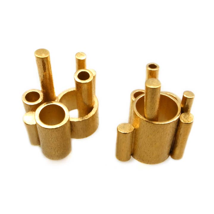 Metropolis Stud earrings in silver or gold vermeil for wholesale by DeeLyn :: Design