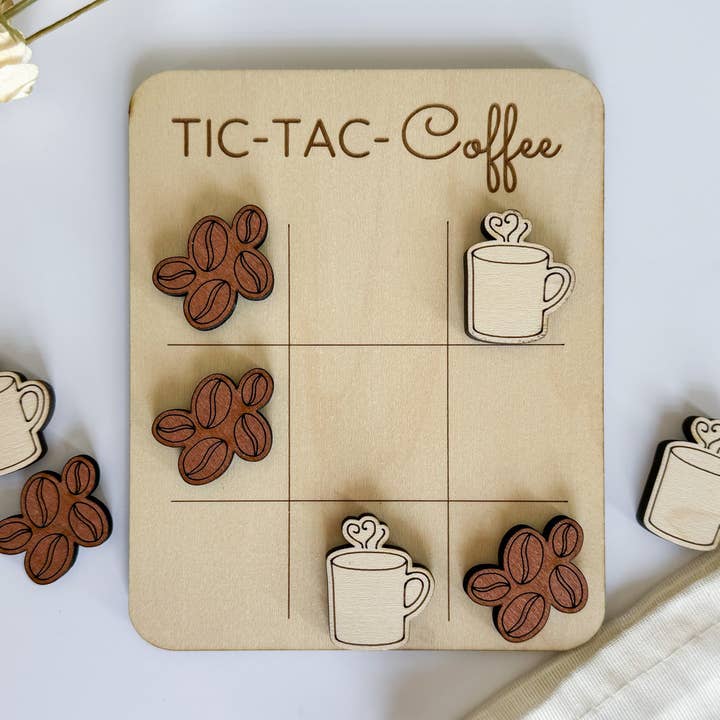 Gioco Mini Coffee Tic-Tac-Toe - Gioco da caffetteria per la vendita all'ingrosso da parte di Birch House Games & Gifts