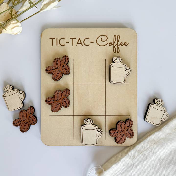 Mini Coffee Tic-Tac-Toe Game - Coffee Shop Game for wholesale by Birch House Games & Gifts